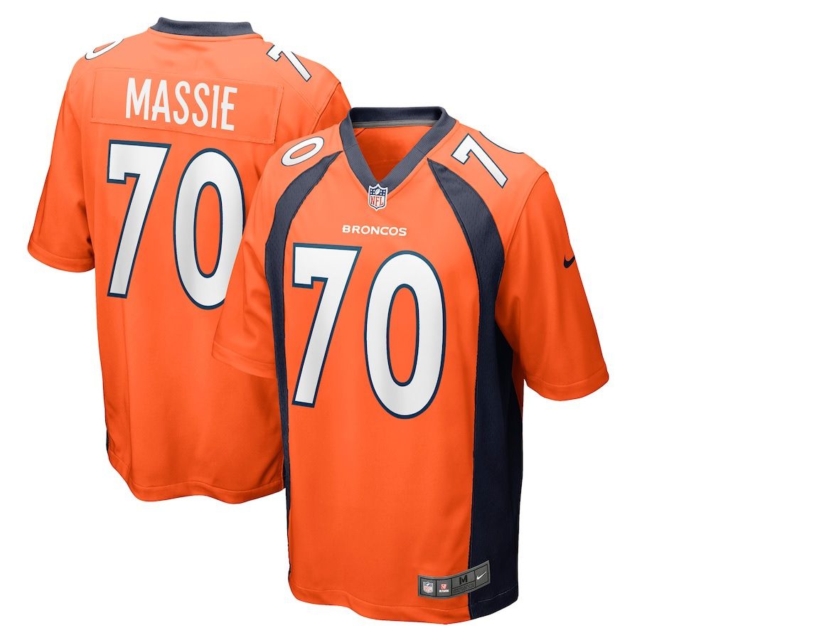 Men Denver Broncos #70 Bobby Massie Nike Orange Game NFL Jersey